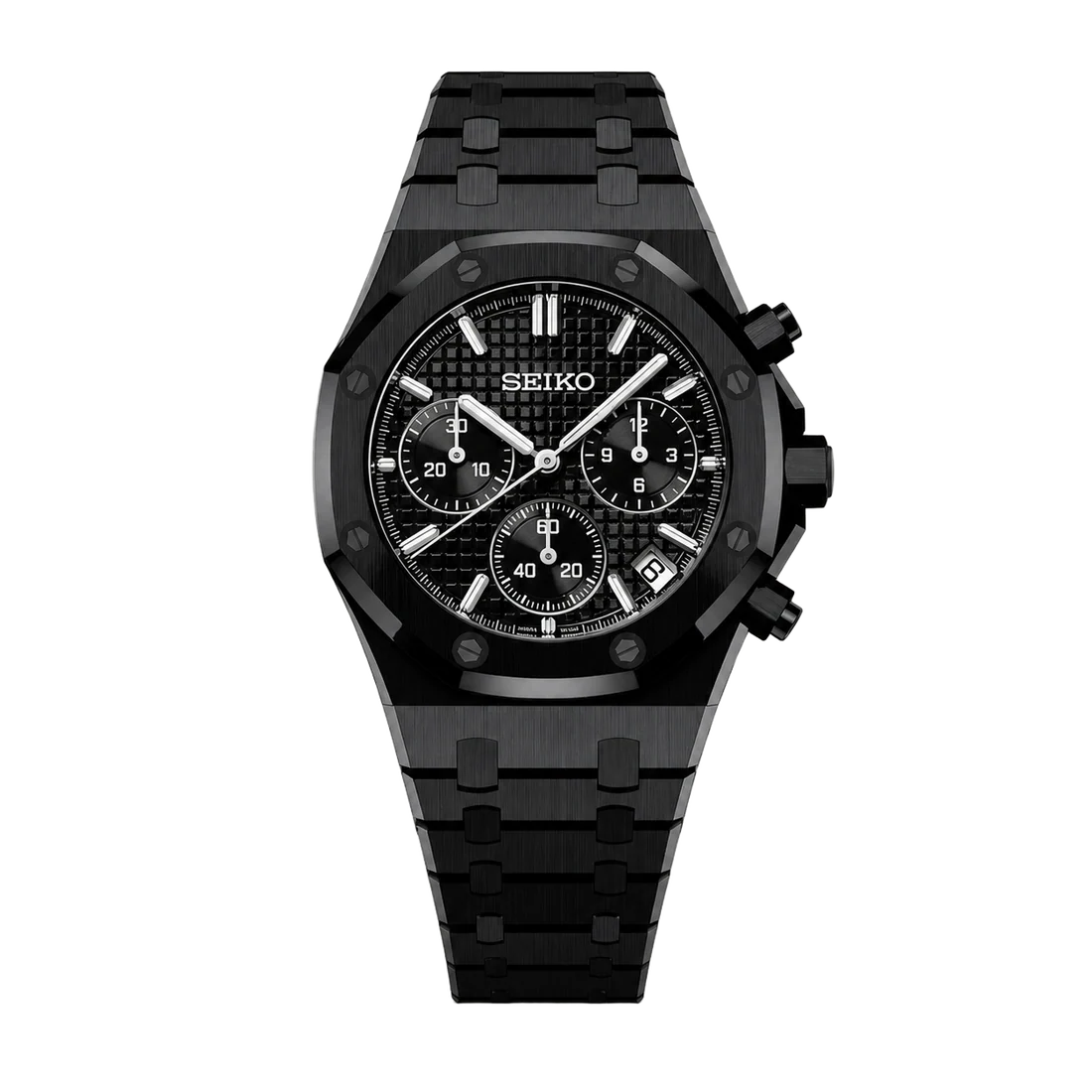 Seiko Mod Royal Oak Chronograph – Full Black Edition