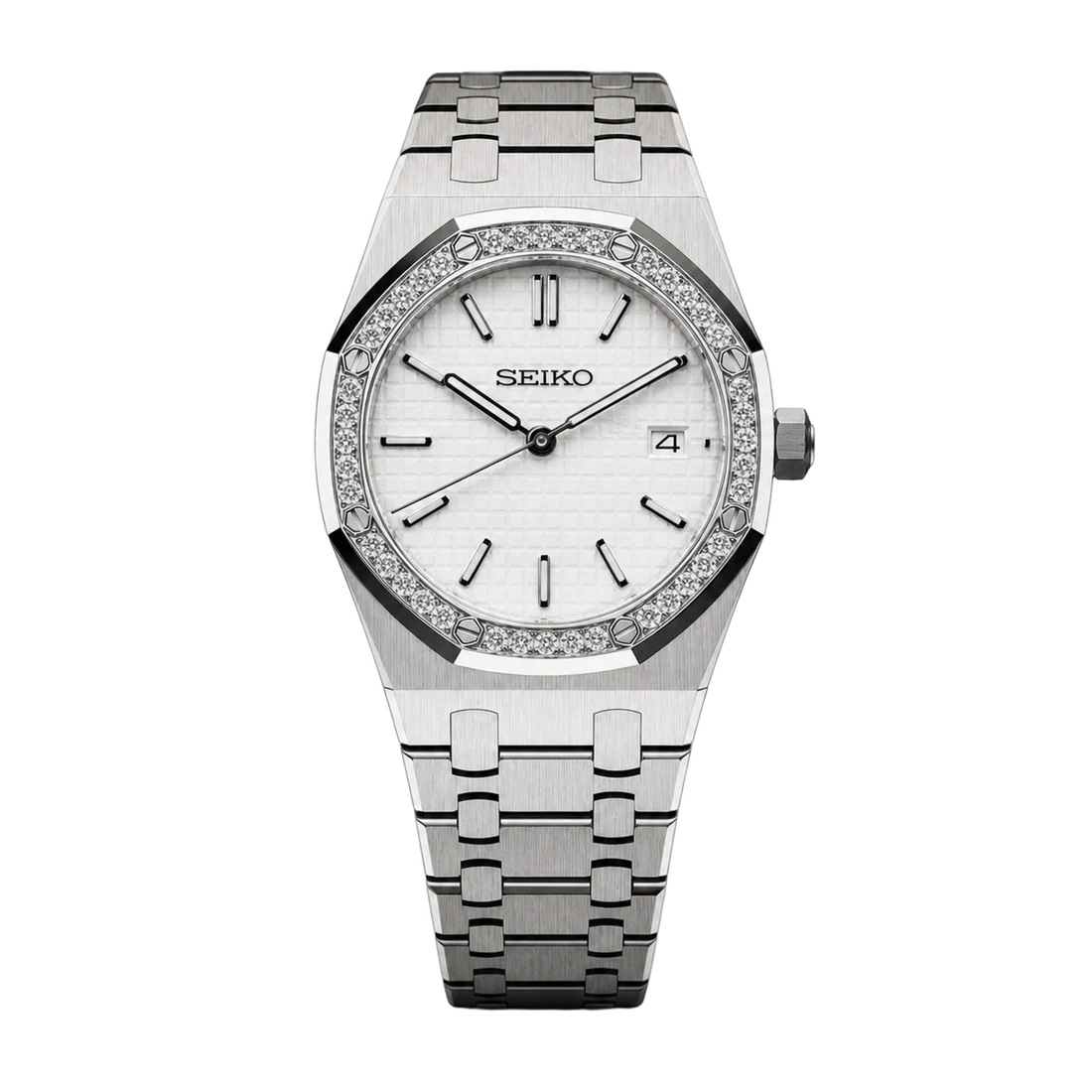 Seiko Mod Royal Oak – Silver Ice Bezel