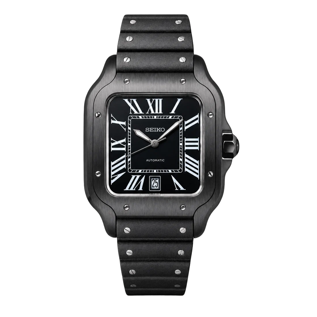 Seiko Mod Santos ADLC (Black Roman Dial)