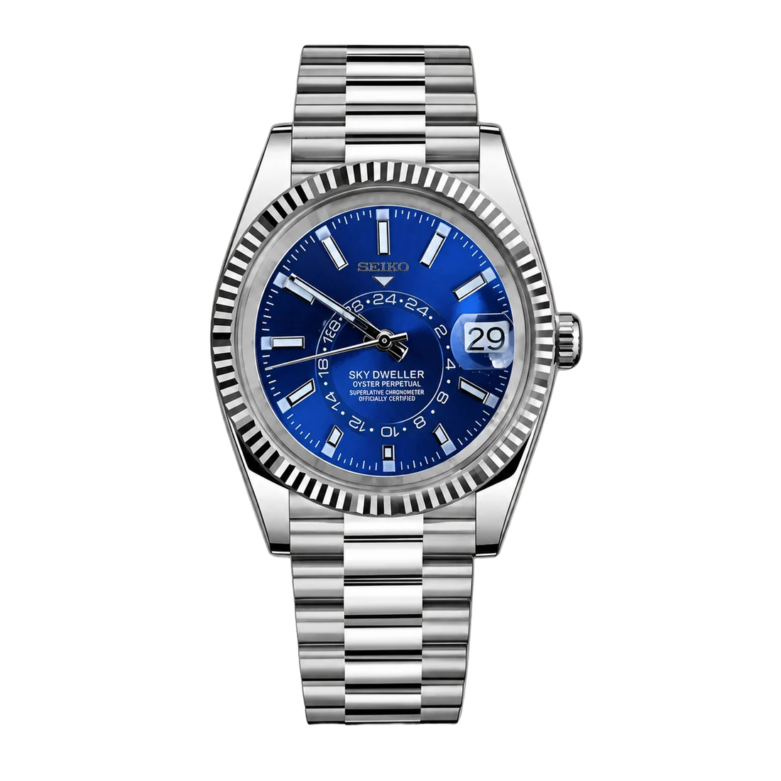 Seiko Mod Sky-Dweller – Electric Blue