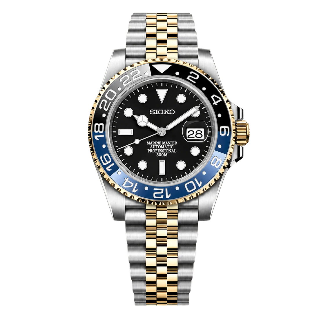 Seiko Mod Submariner 24H - Black Batman Two-Tone