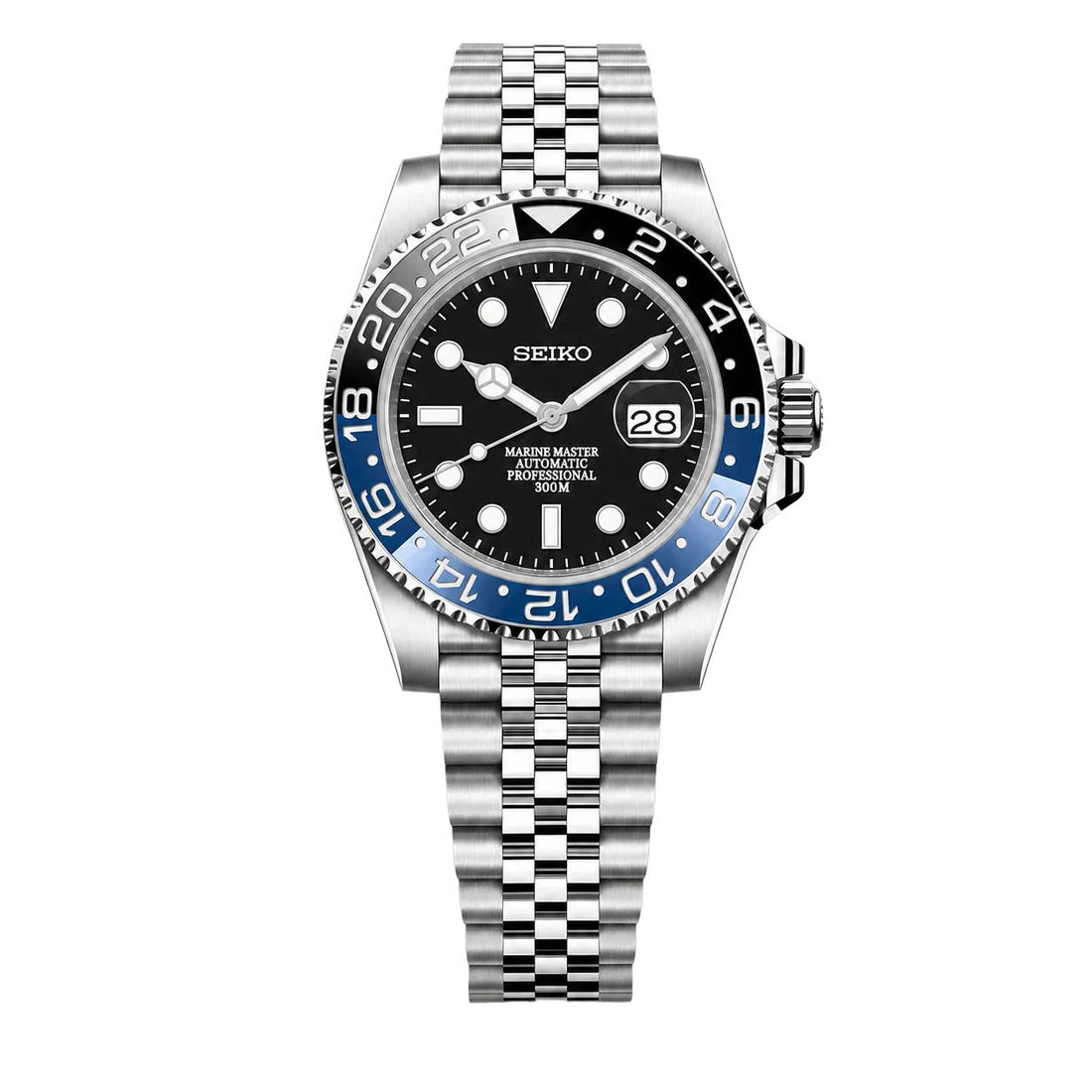 Seiko Mod Submariner 24H - Black Batman