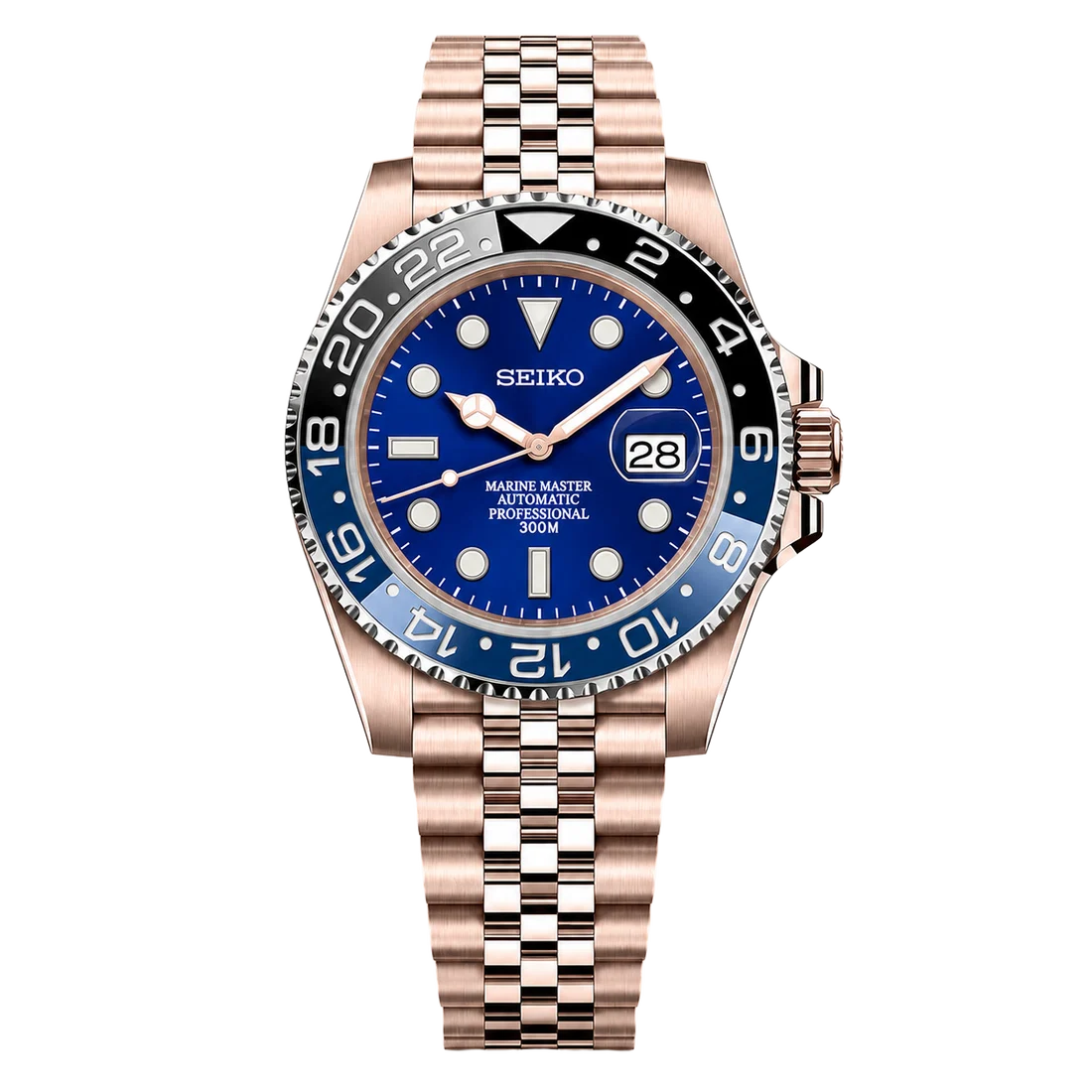 Seiko Mod Submariner 24H – Batman Rose Gold