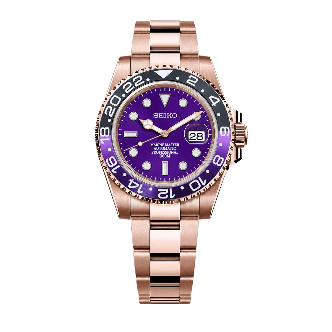 Seiko Mod Submariner 24H – Purple Joker Rose Gold