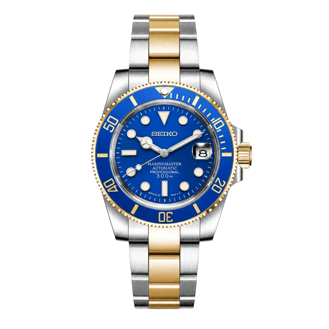 Seiko Mod Submariner - Bluesy Two Tone