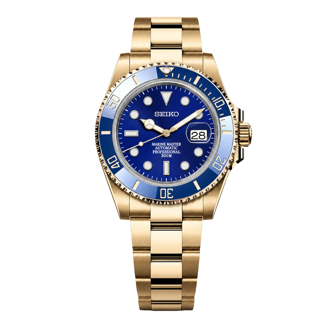 Seiko Mod Submariner Diver – Gold Bluesy