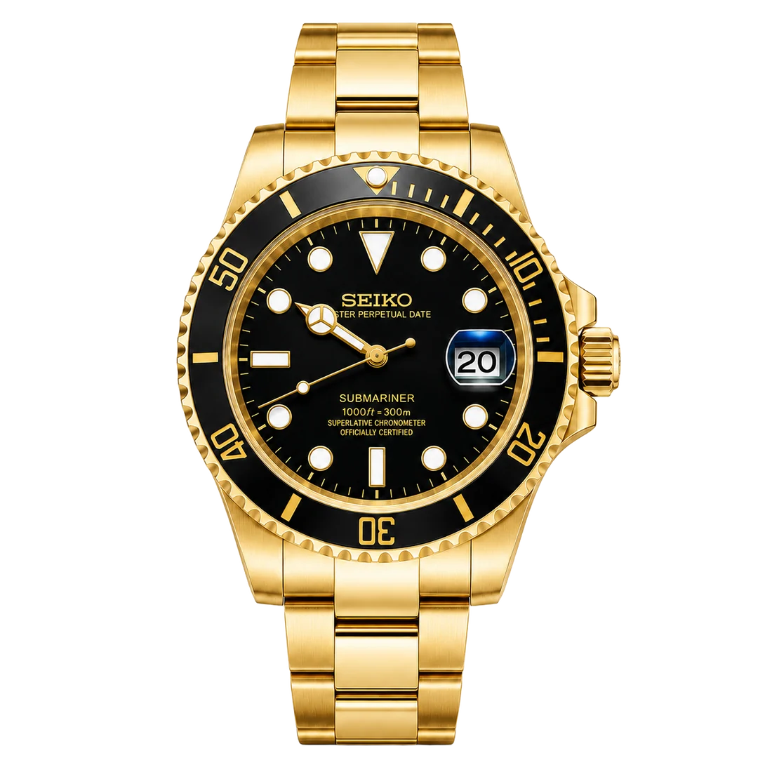 Seiko Mod Submariner – Full Gold