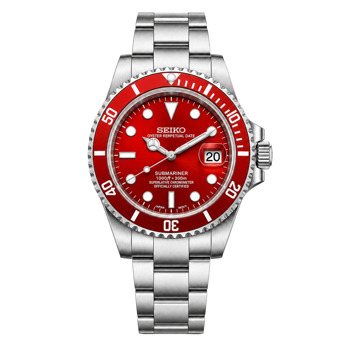 Seiko Mod Submariner – Red Sub Vintage