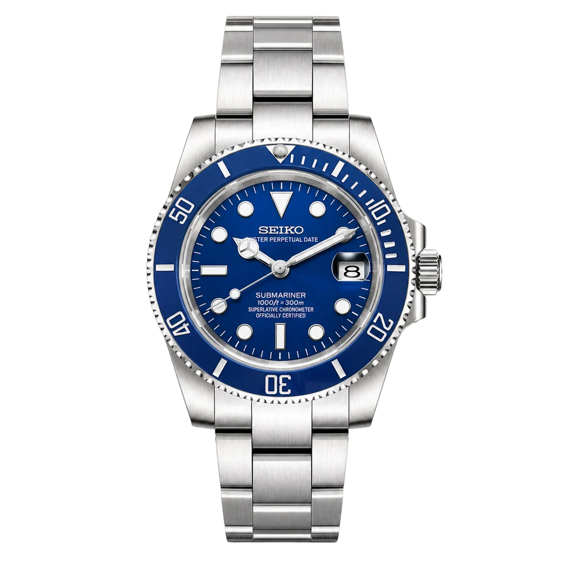 Seiko Mod Submariner - Smurf Blue