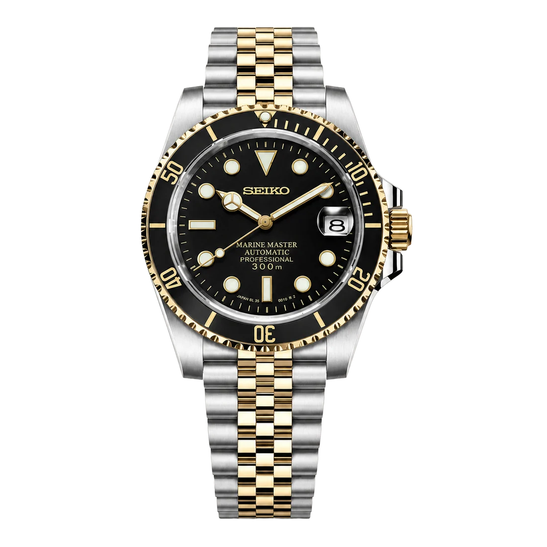 Seiko Mod Submariner – Two-Tone Black
