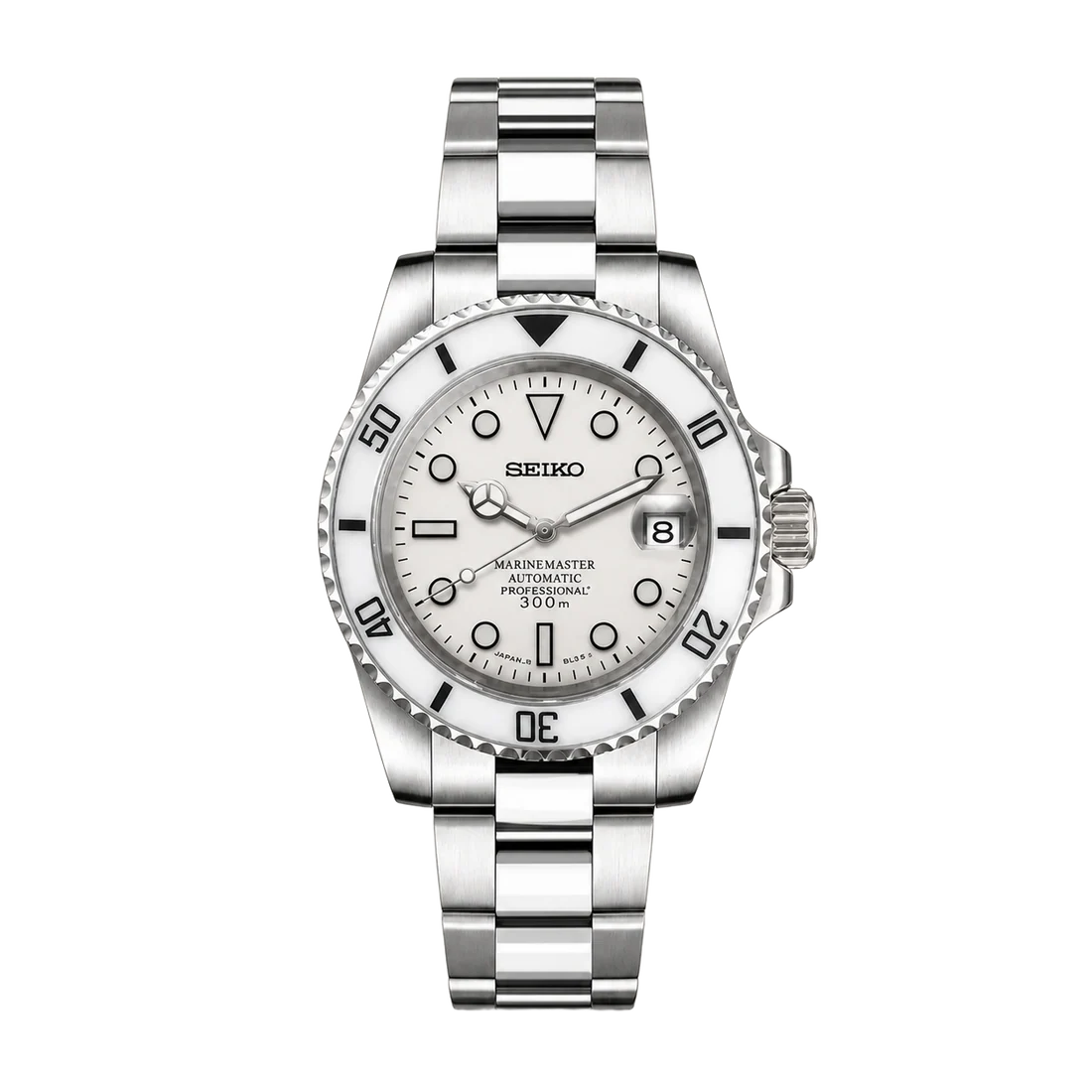 Seiko Mod Submariner - White Steel