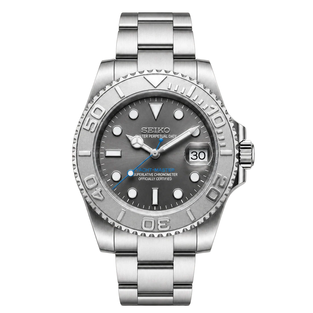 Seiko Mod Yacht-Master - Rhodium Grey | YachtDiver Arctic Fro