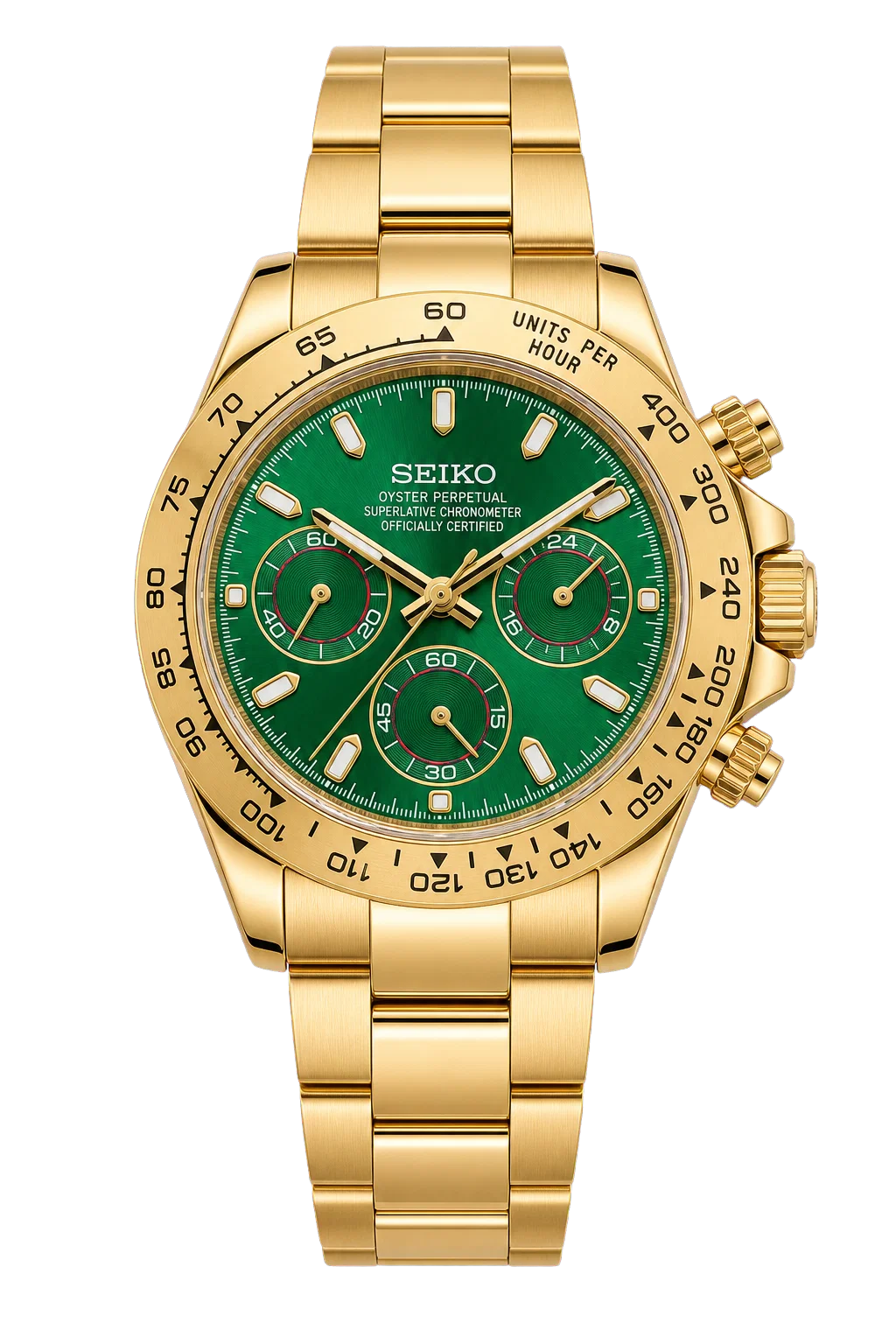 Seiko Mod Daytona - Gold Green