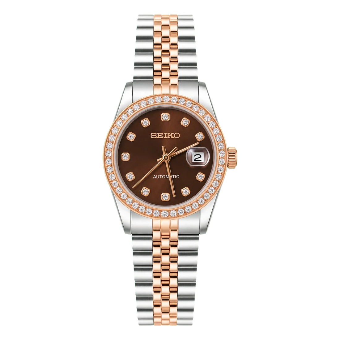 Seiko Mod Ladyjust - Rose Chocolate Diamond Bezel