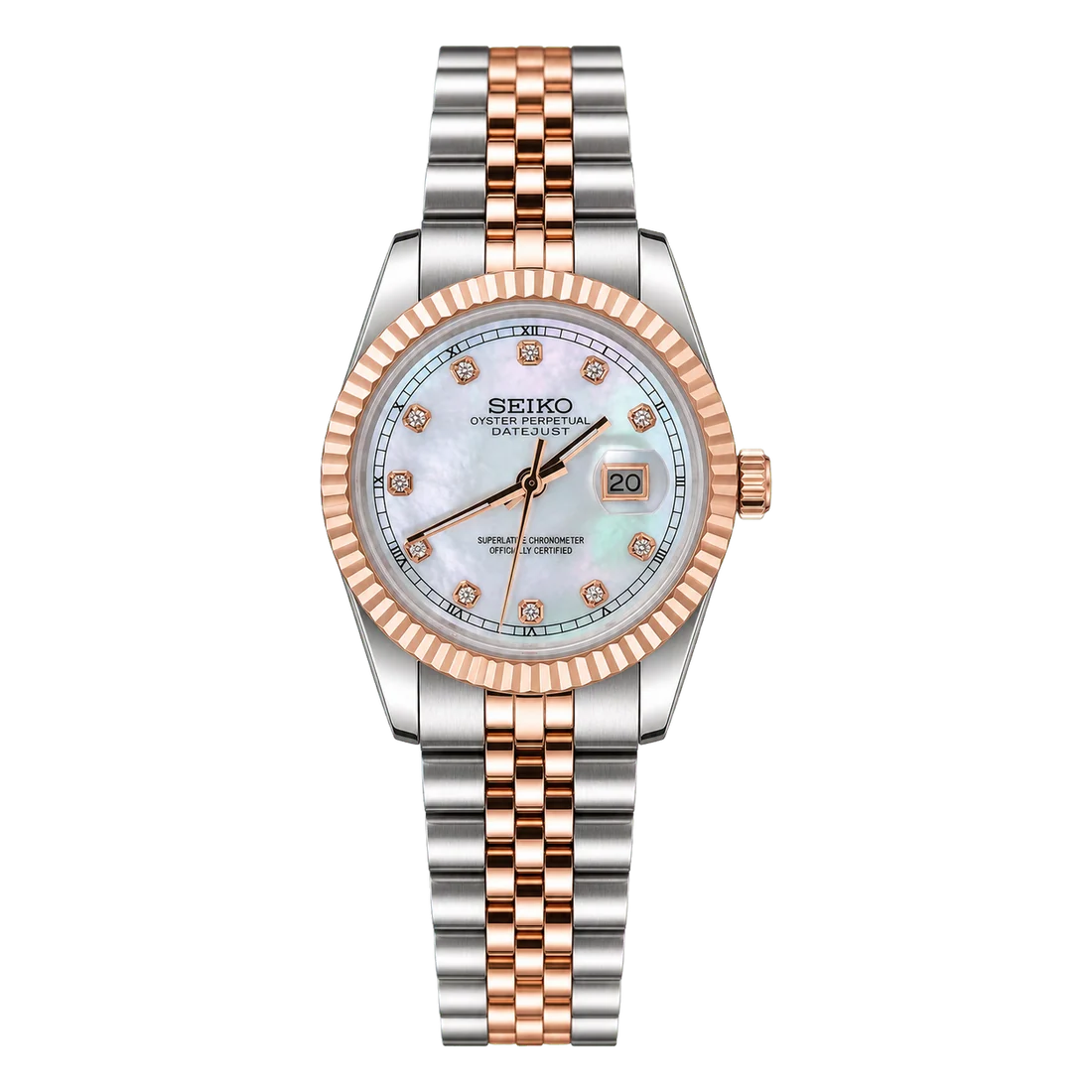 Seiko Mod Ladyjust - Rose Gold Mother of Pearl Diamond