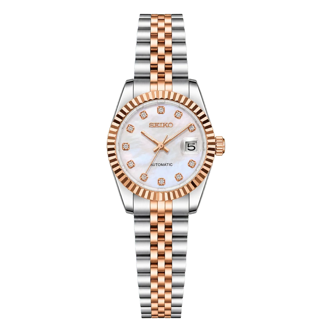 Seiko Mod Ladyjust - Rose Gold Pearl Diamond