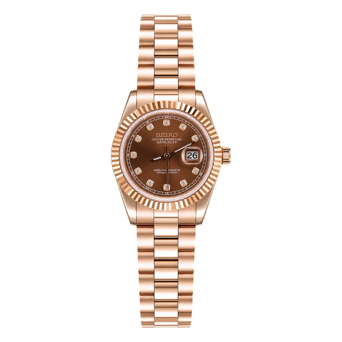 Seiko Mod Ladyjust - Two-Tone Cocoa Diamond