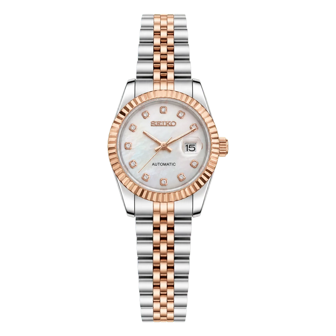 Seiko Mod Ladyjust - Two-Tone Rose Gold Mother of Pearl Diamond