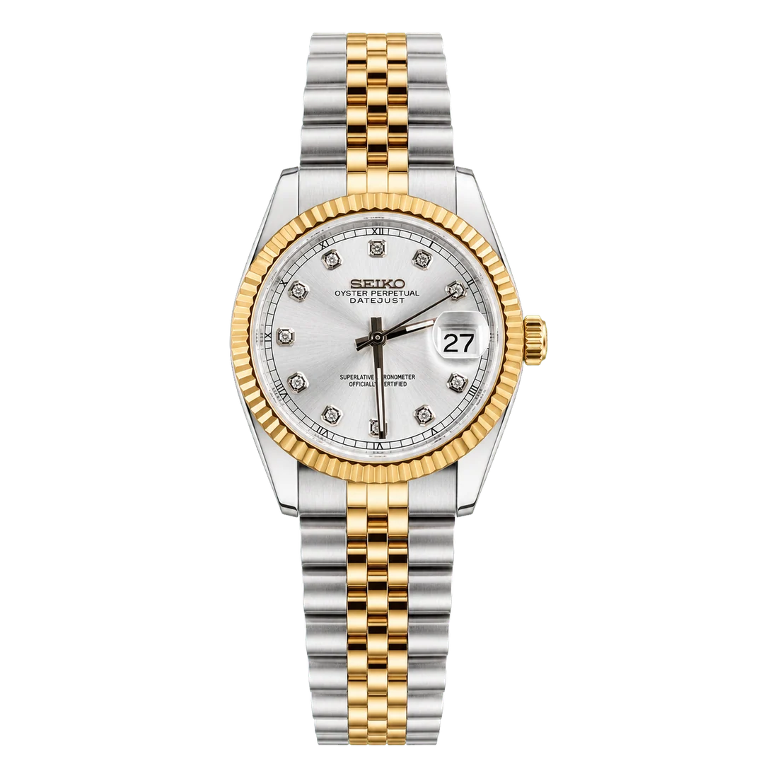 Seiko Mod Ladyjust – Two-Tone Silver Diamond