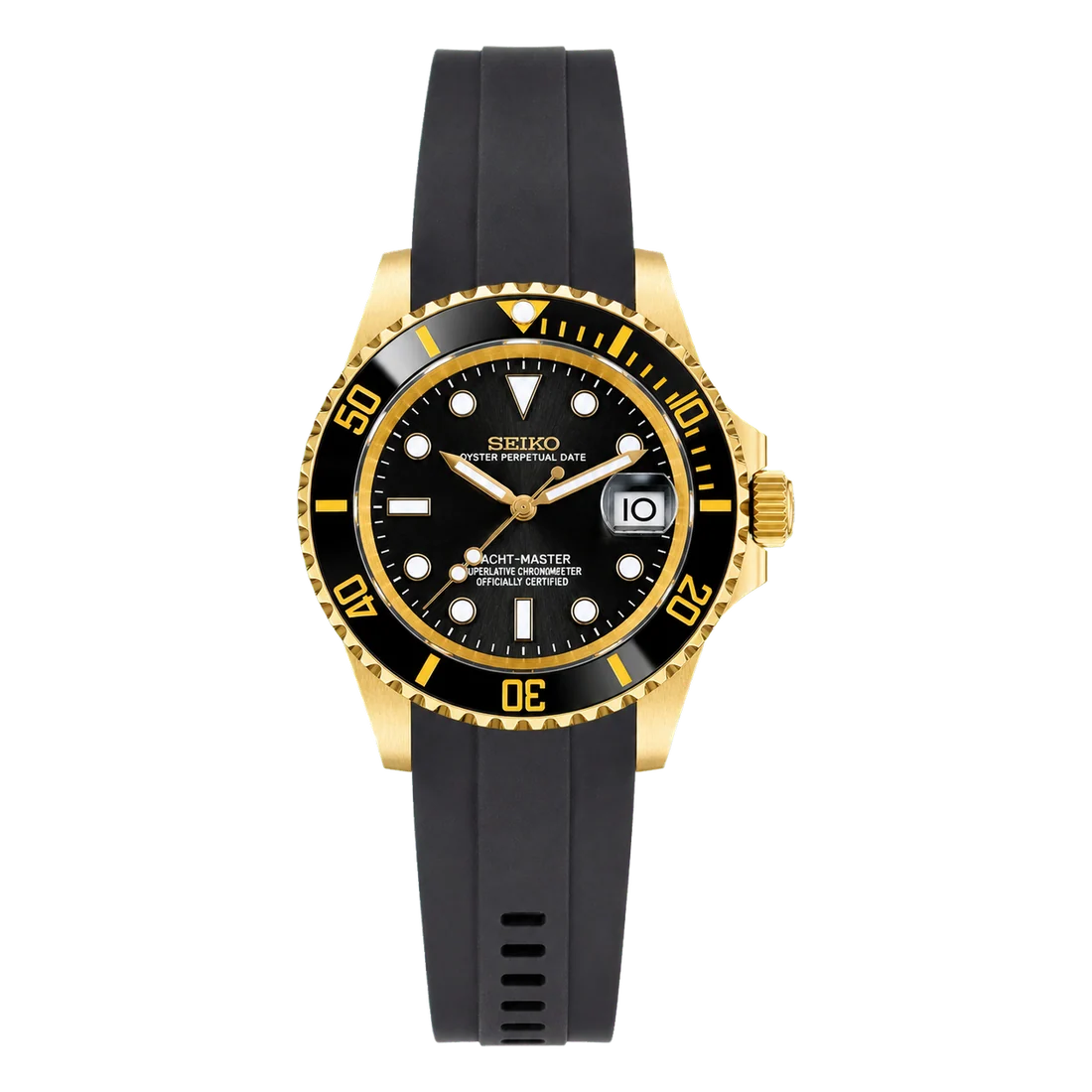 Seiko Mod Yacht-Master – Gold &amp; Black